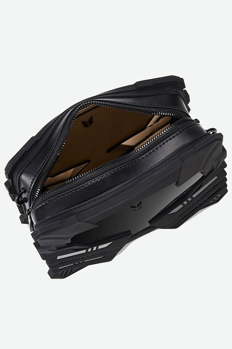 Black Cyberpunk Tech Crossbody Bag
