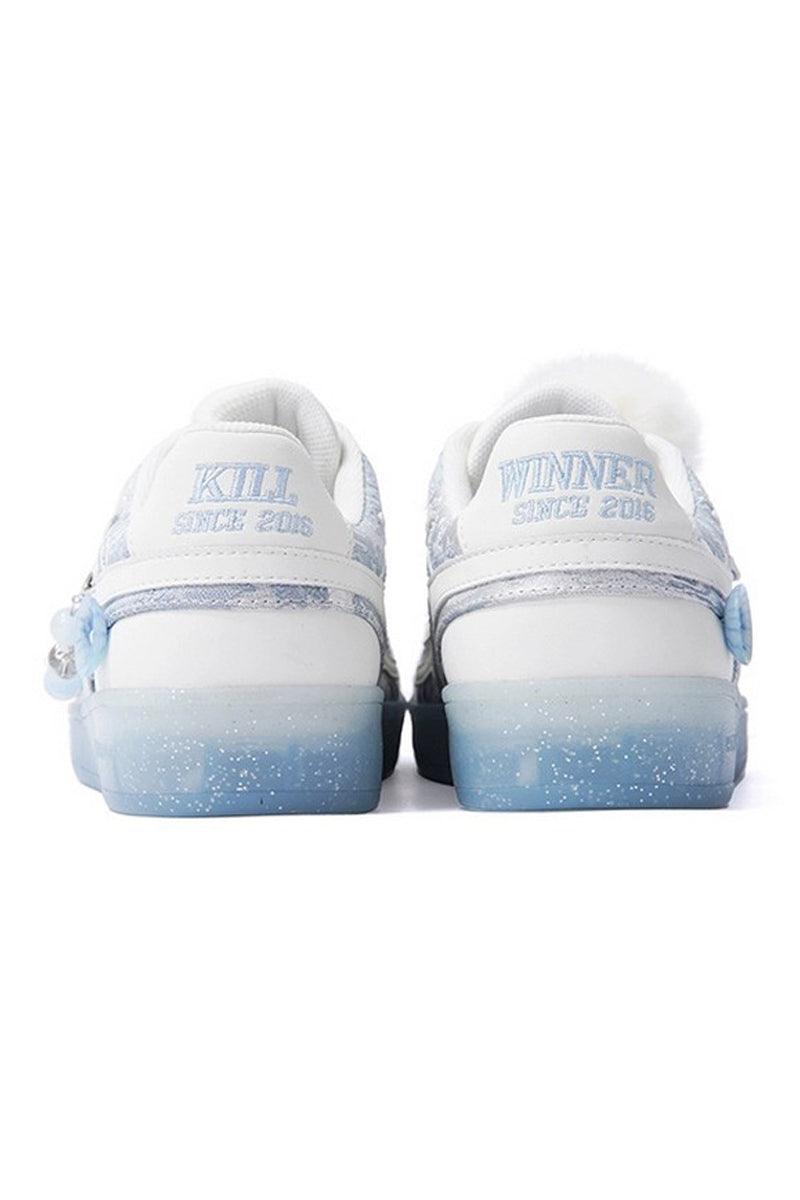 Snow Crystal Platform Court Sneakers