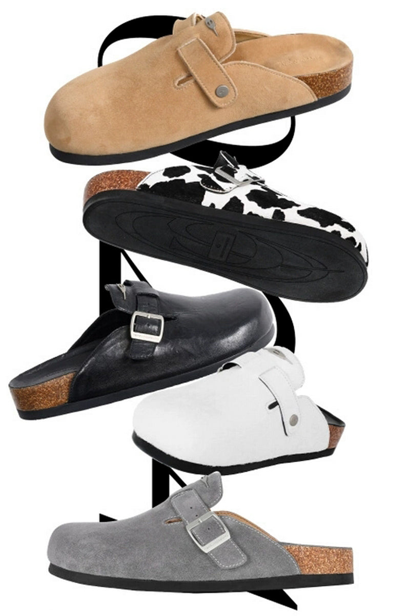 Buckle Cork Sole Clogs