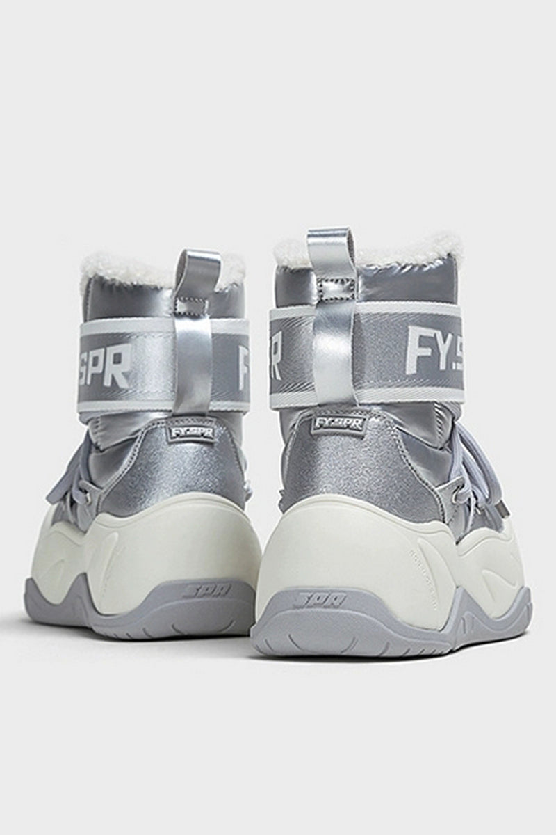 Metallic Waterproof Snow Boots - Plush-Lined Winter Footwear