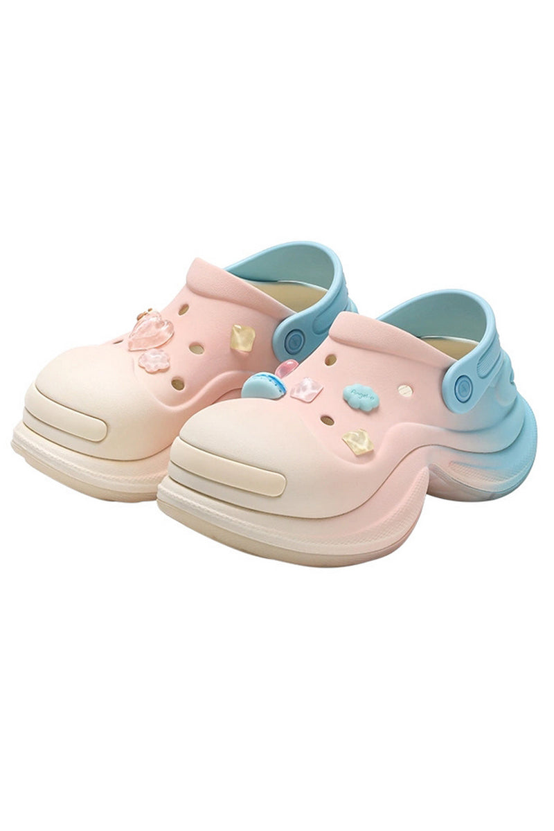 Glitter Star Platform Clogs