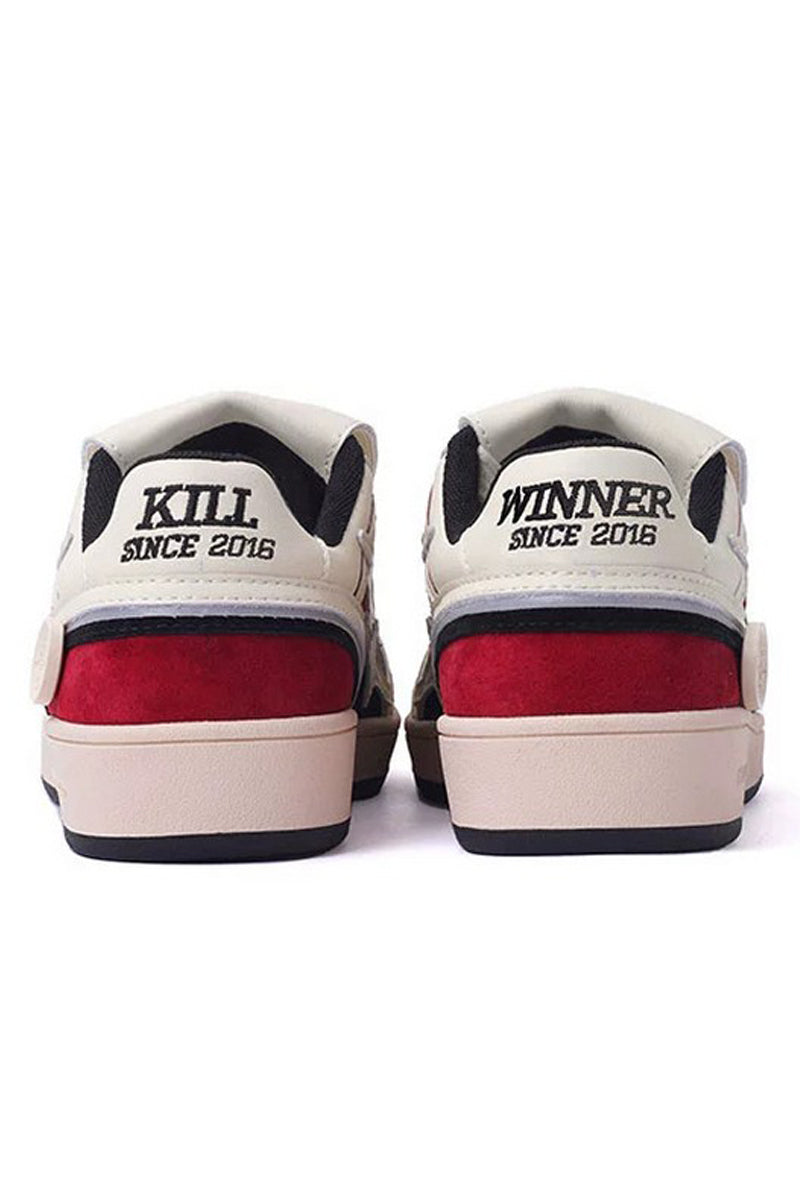 White Black Red Velcro Sneakers