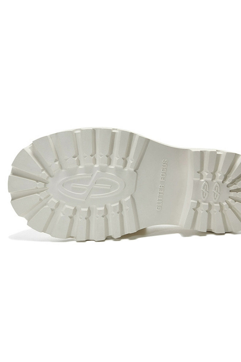Off-White Platform Derby Shoes with Lug Sole