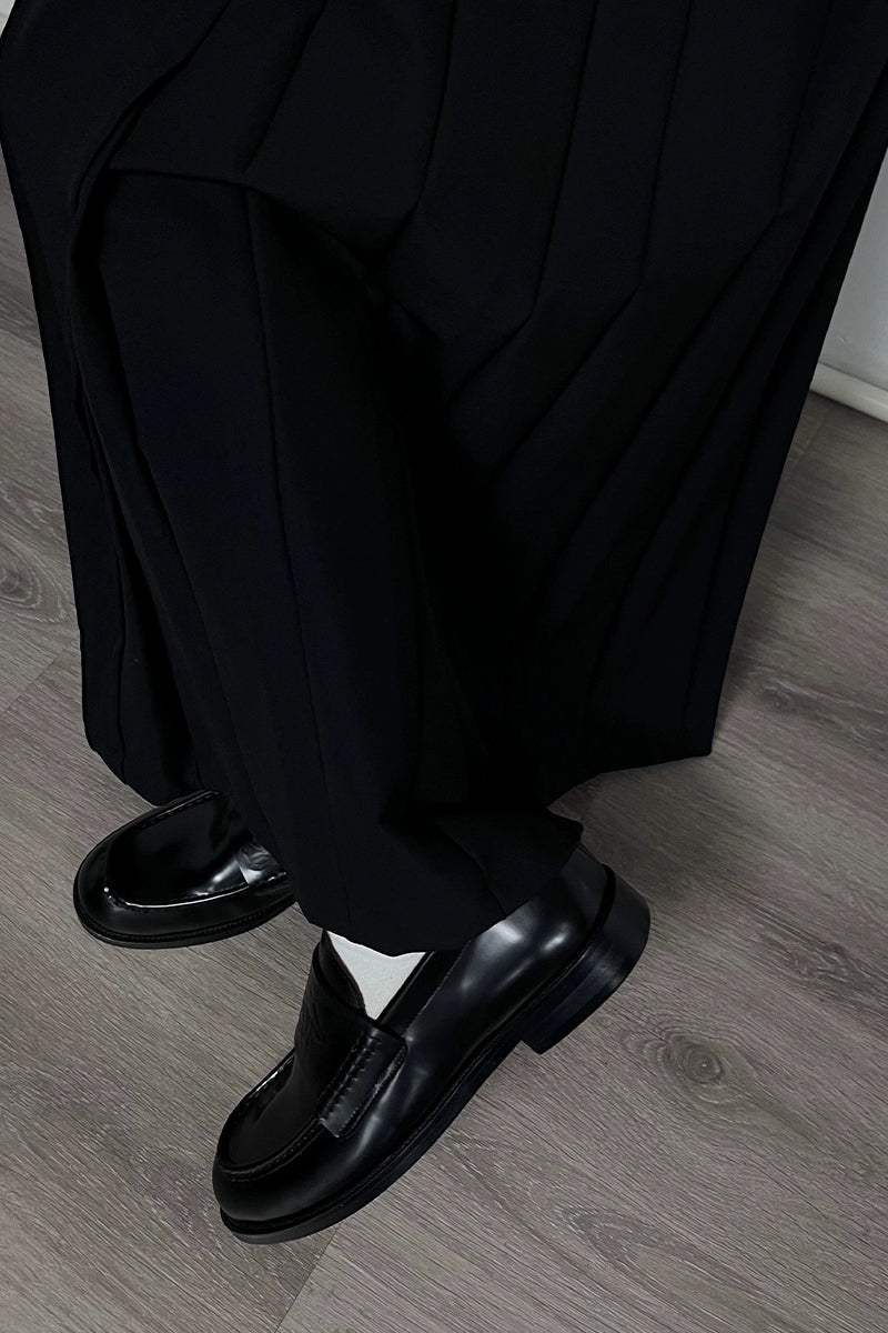 Black Patent Leather Tassel Loafers