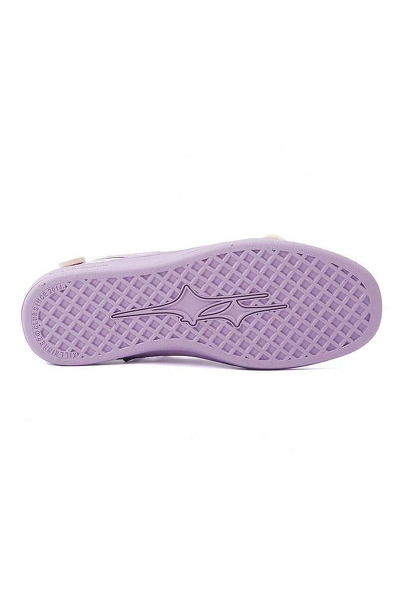 Lavender White Suede Court Tennis Sneakers