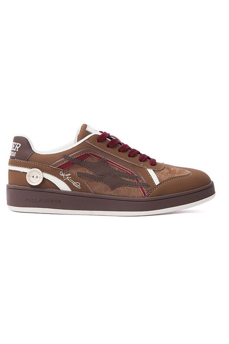 Brown Burgundy Leather Court Sport Sneakers