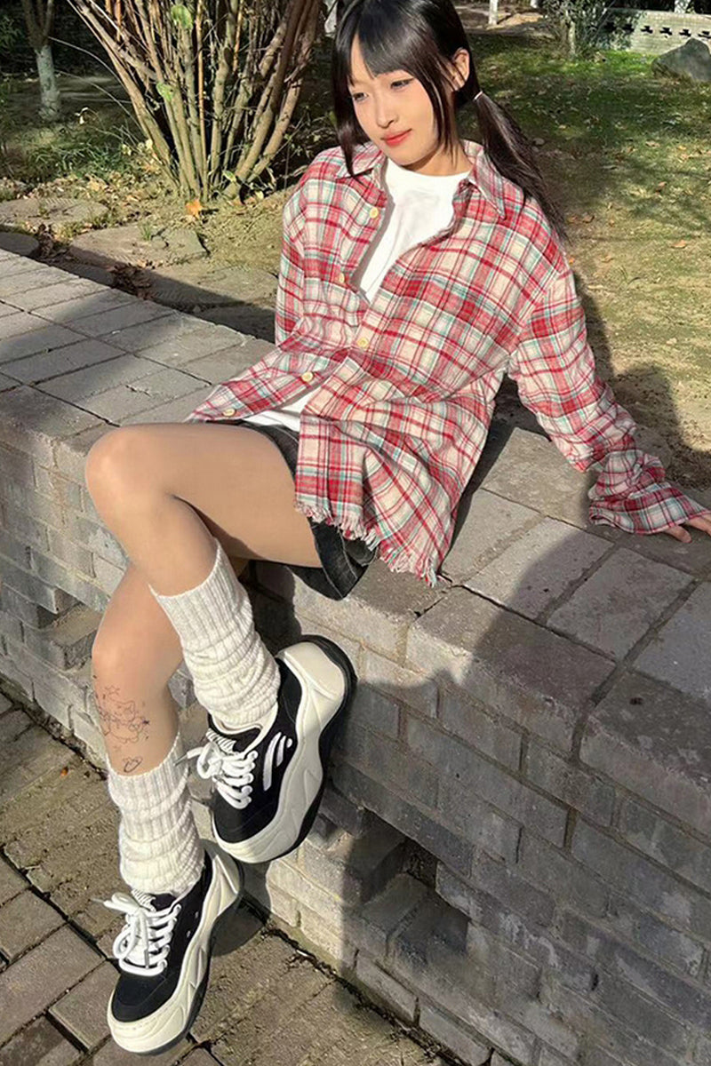 Black White Platform Wave Chunky Sneakers