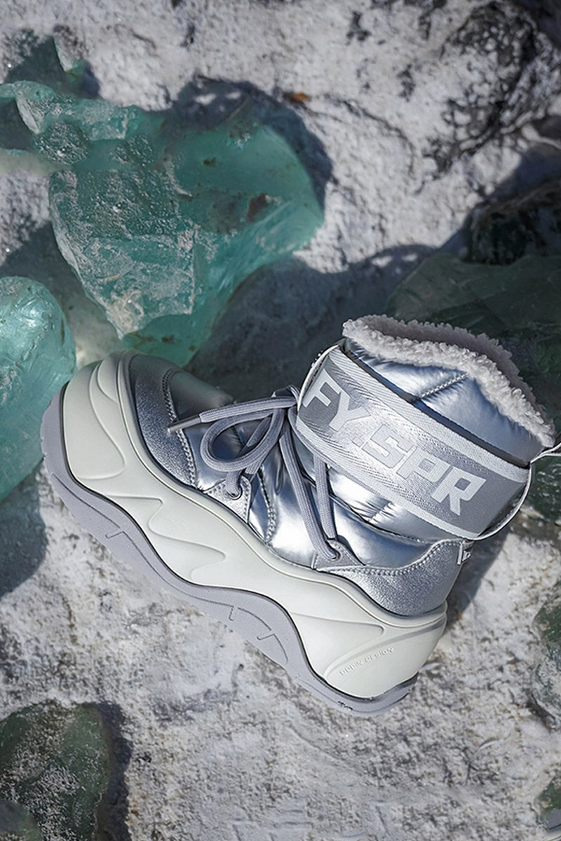 Metallic Waterproof Snow Boots - Plush-Lined Winter Footwear