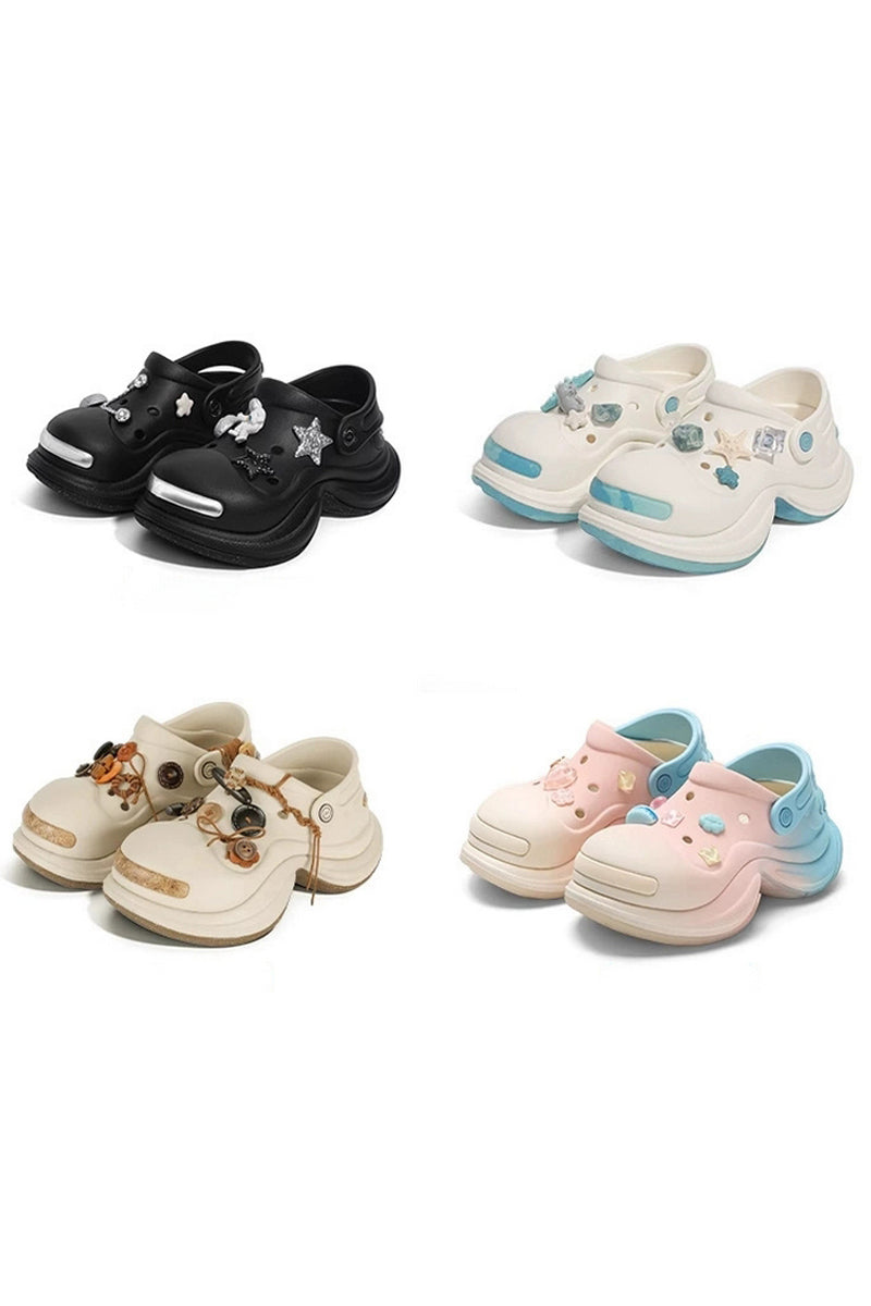 Glitter Star Platform Clogs