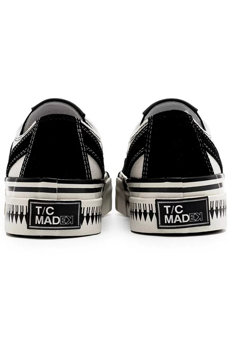 Black White Platform Canvas Sneakers