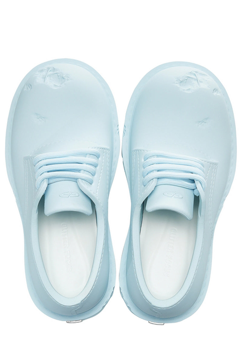 Light Blue Platform Derby Shoes with Lug Sole