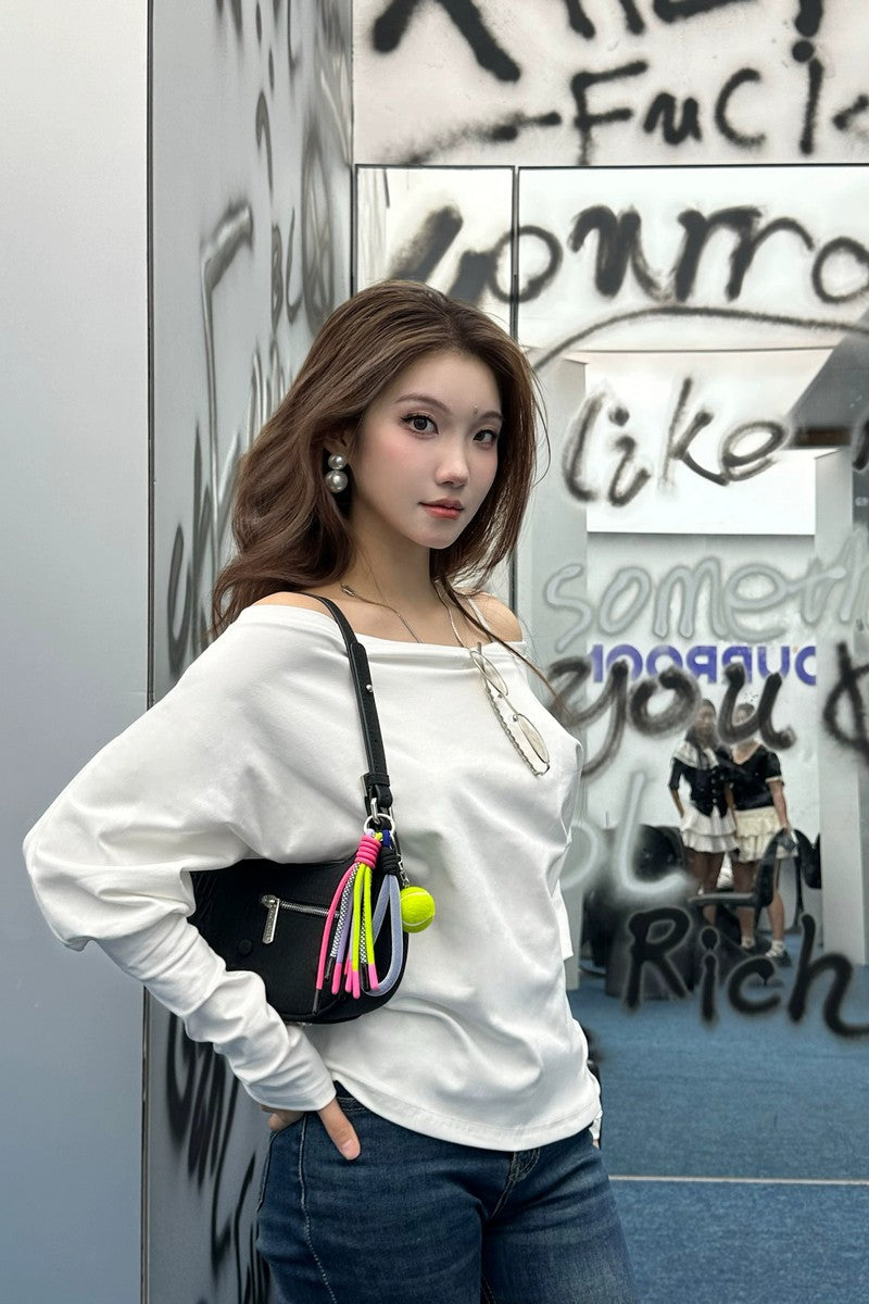 Tennis Ball Charm Mini Hobo Bag