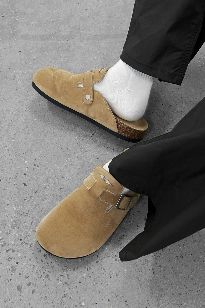 Buckle Cork Sole Clogs