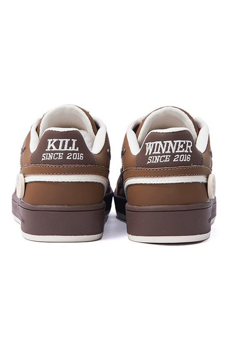 Brown Burgundy Leather Court Sport Sneakers