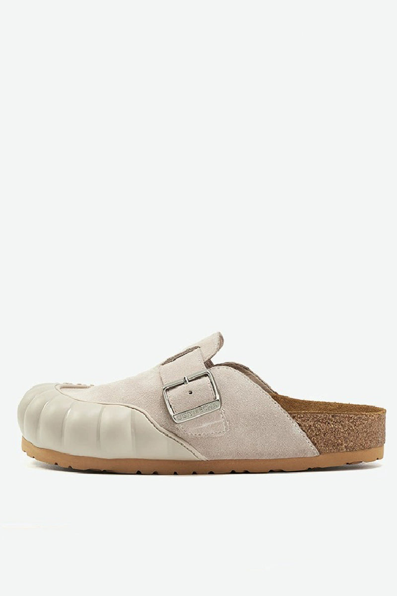 Leather Suede Chunky Platform Clogs