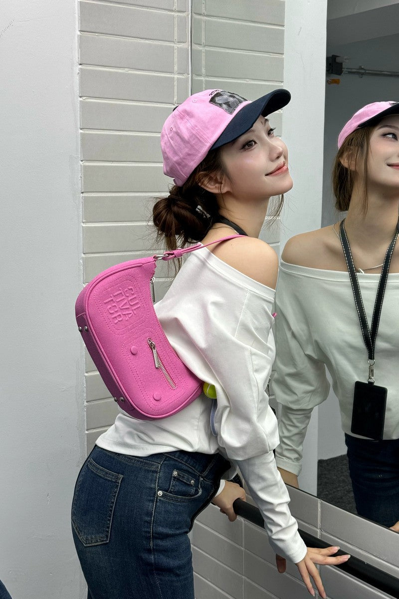 Tennis Ball Charm Mini Hobo Bag