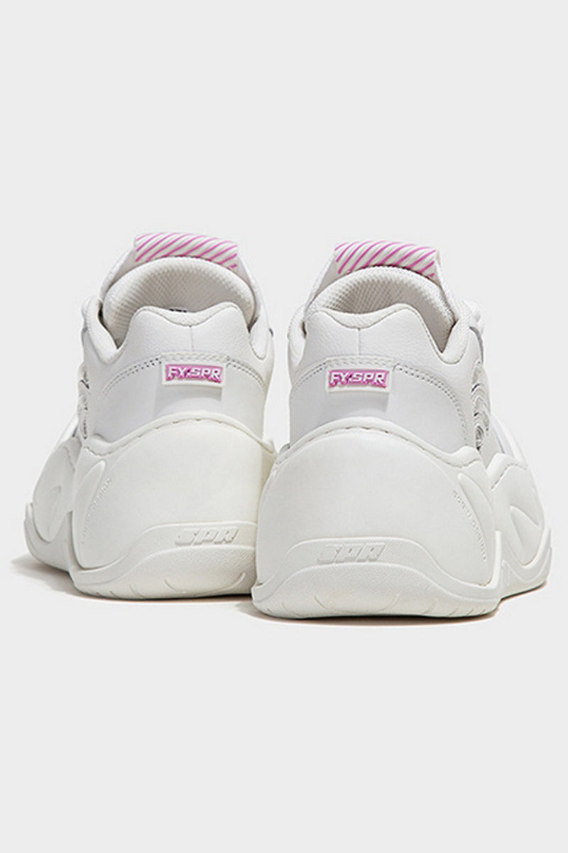 All White Platform Wave Chunky Sneakers