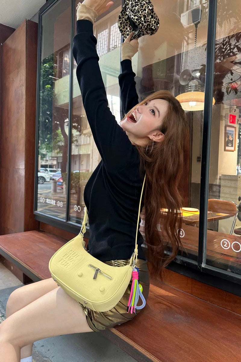 Tennis Ball Charm Mini Hobo Bag