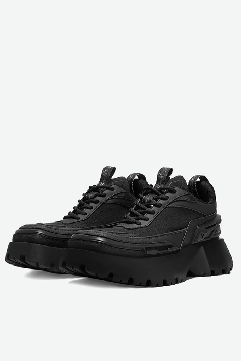 Square-Toe Platform Chunky Sneakers