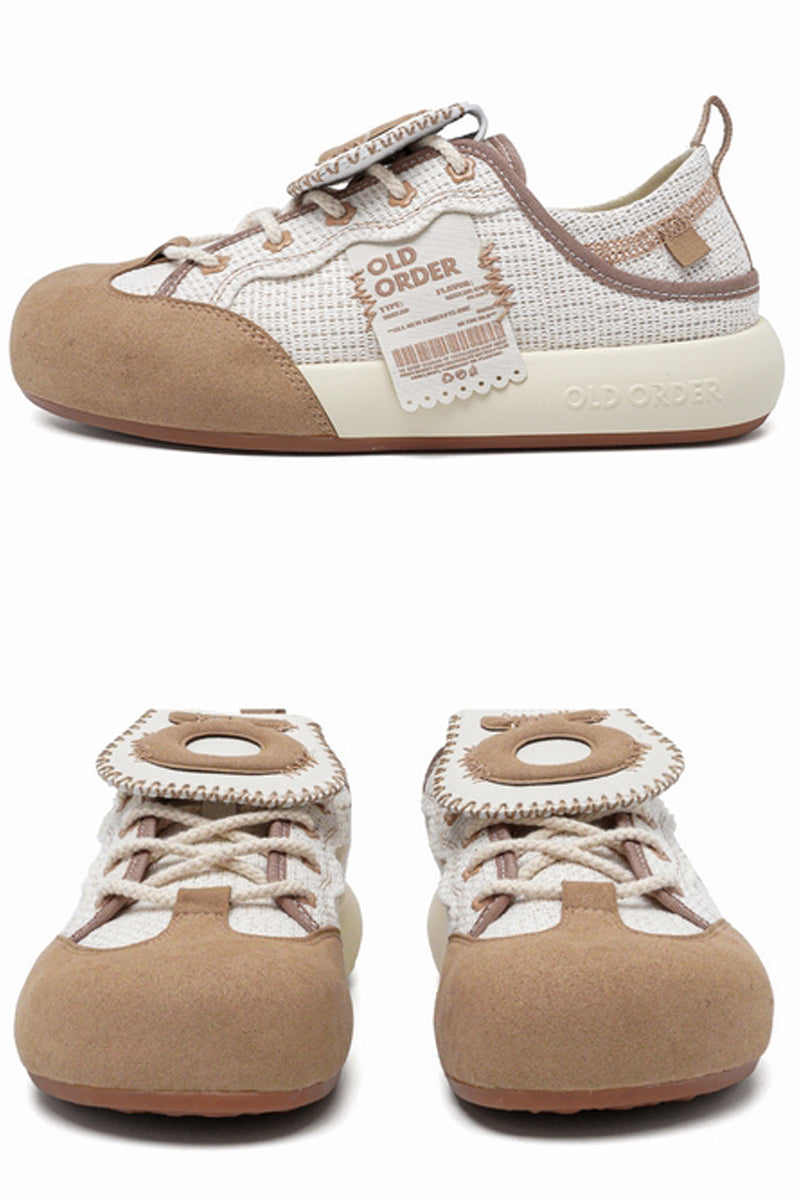 Lace Bow Sneakers Cream White