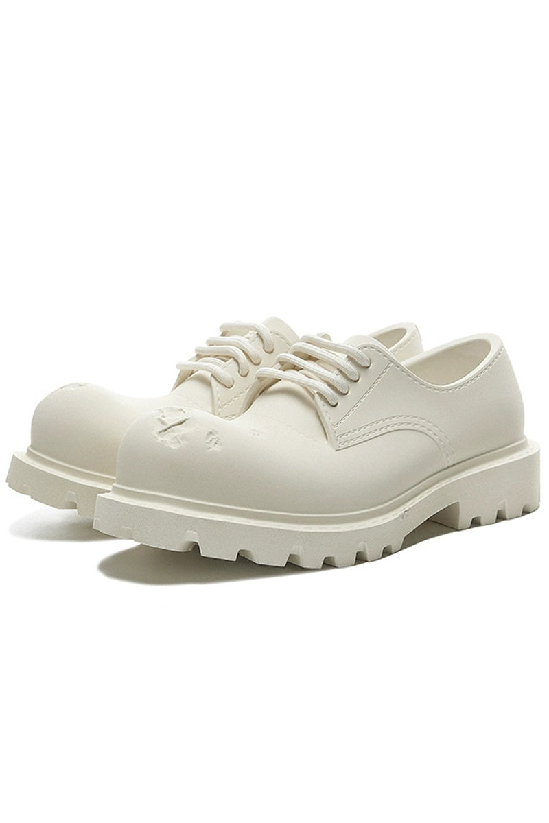 Off-White Platform Derby Shoes with Lug Sole