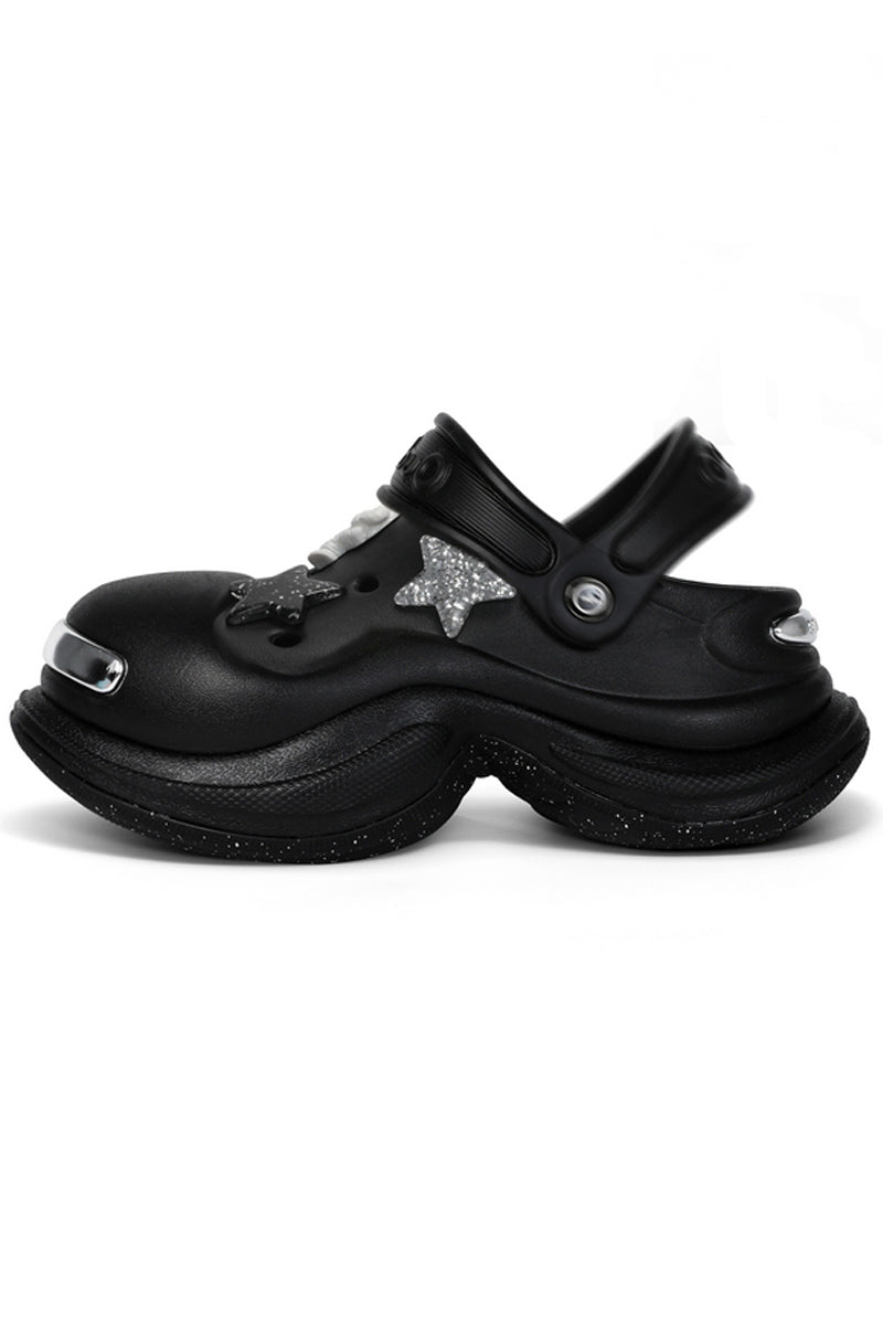 Glitter Star Platform Clogs