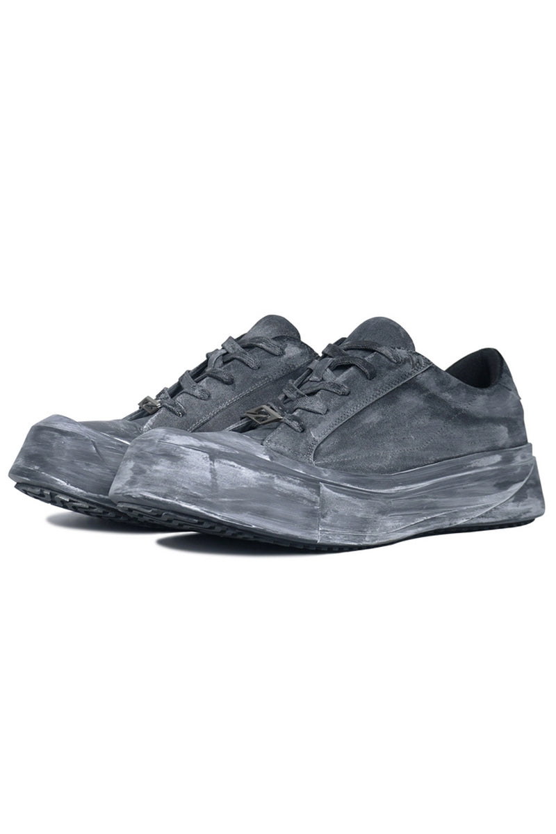 Suede Platform Distressed Sneakers