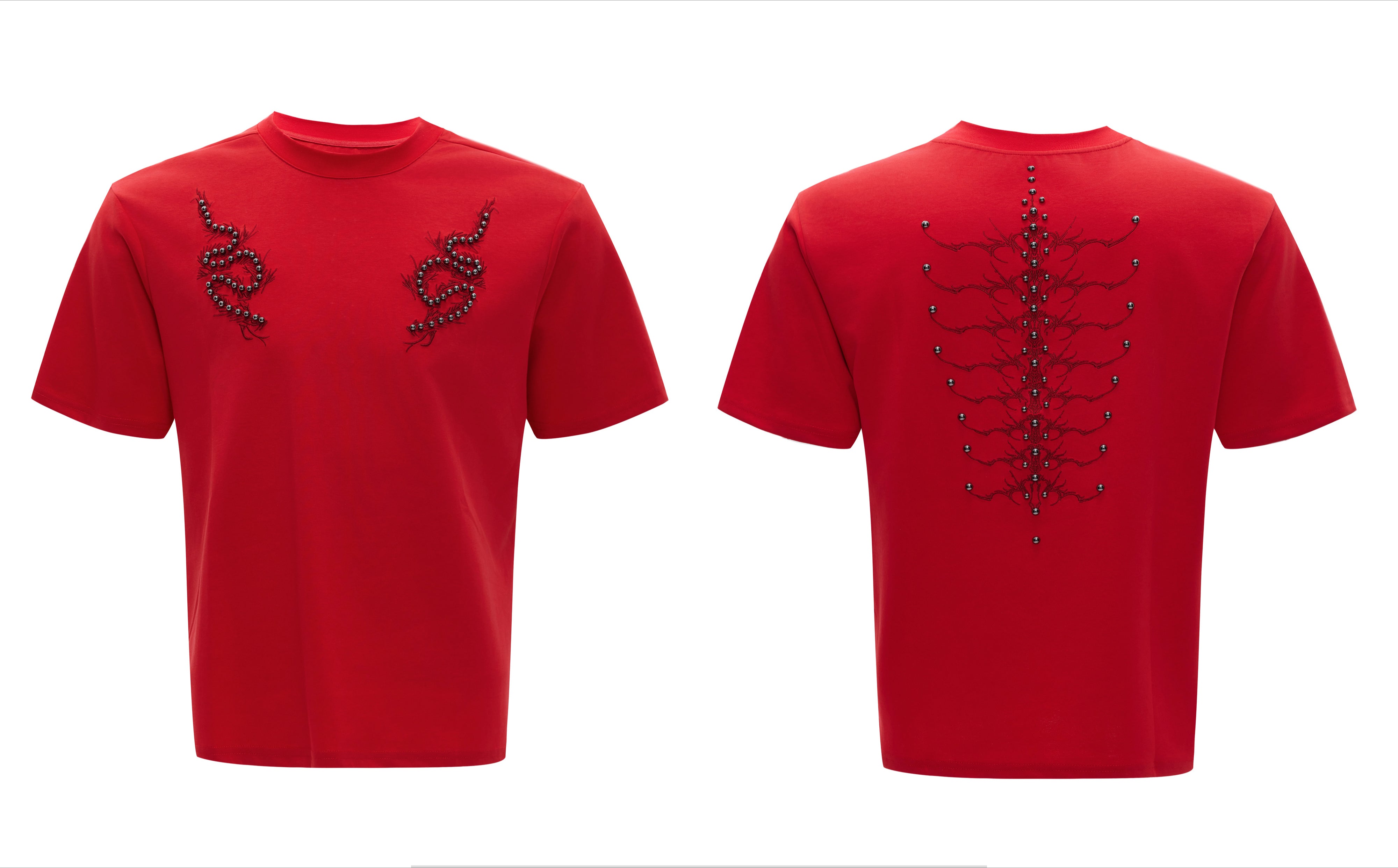 Spine Crystal Grey Fitted Tee