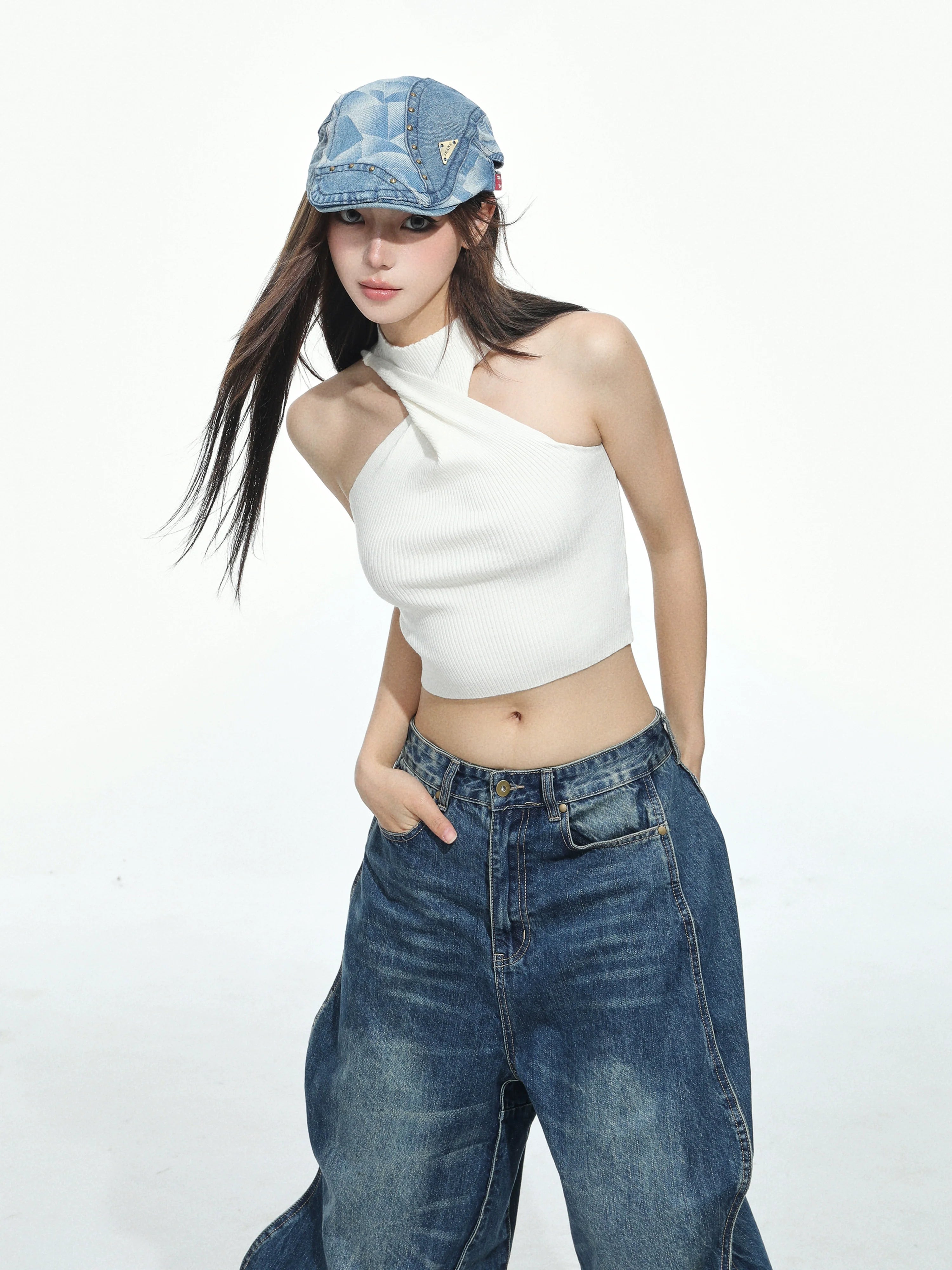 Cross Neck Crop Top