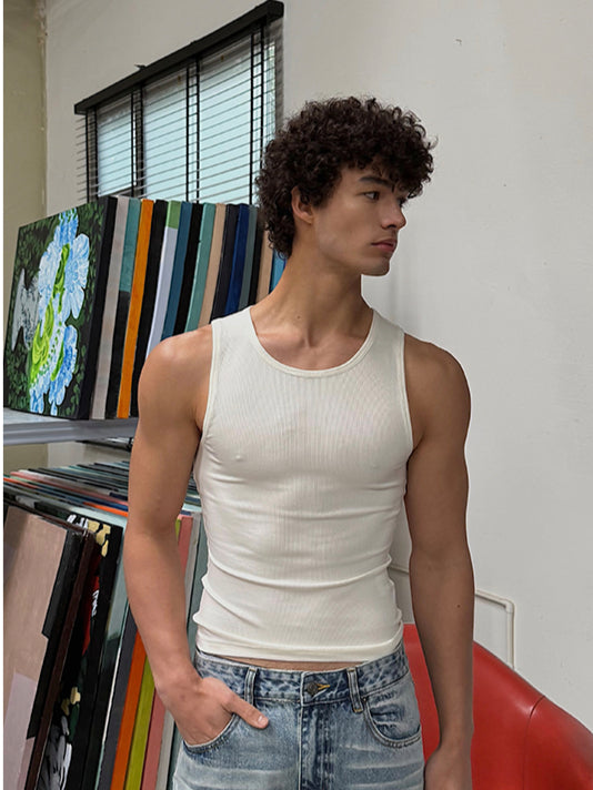 Grey/White Purple Two Piece Tank Top