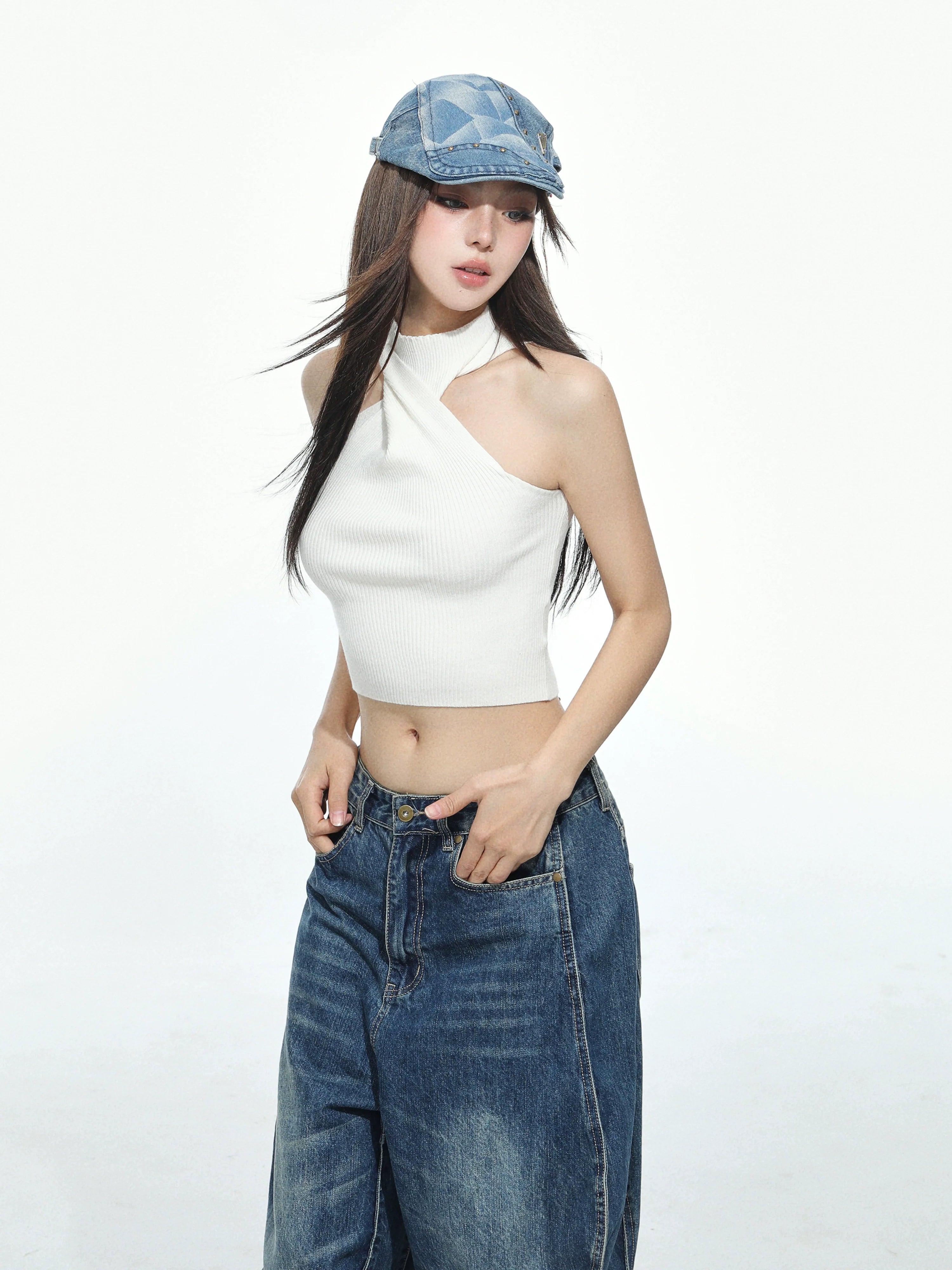 Cross Neck Crop Top