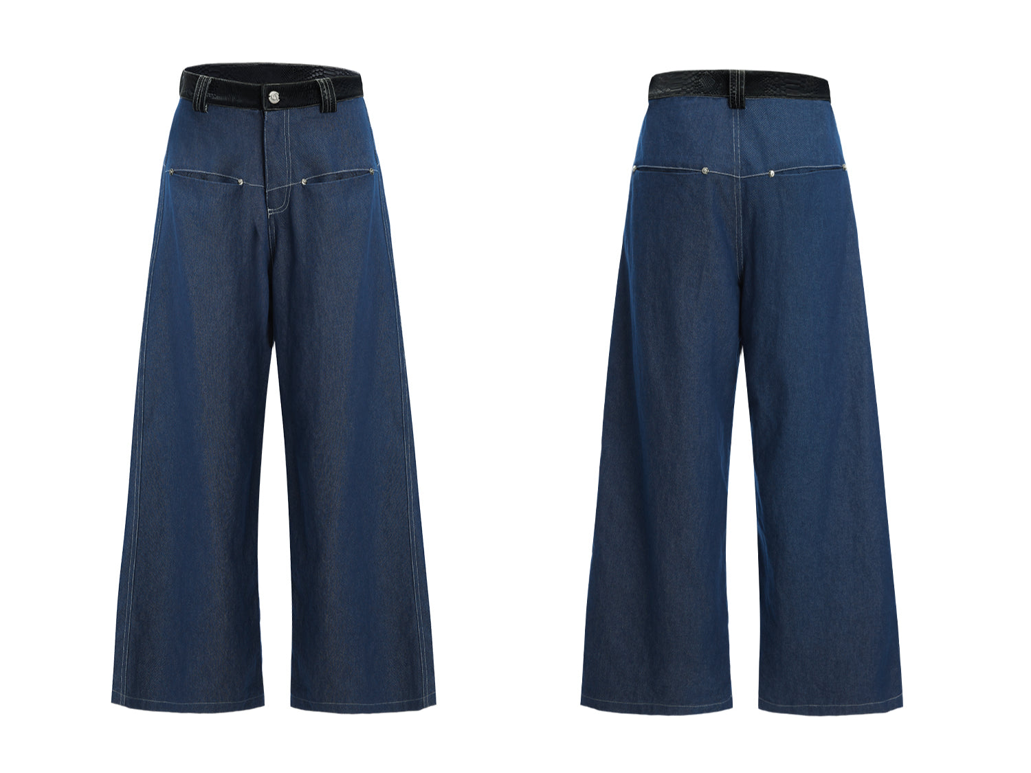 Wide Leg Denim Jumpsuit Boilersuit