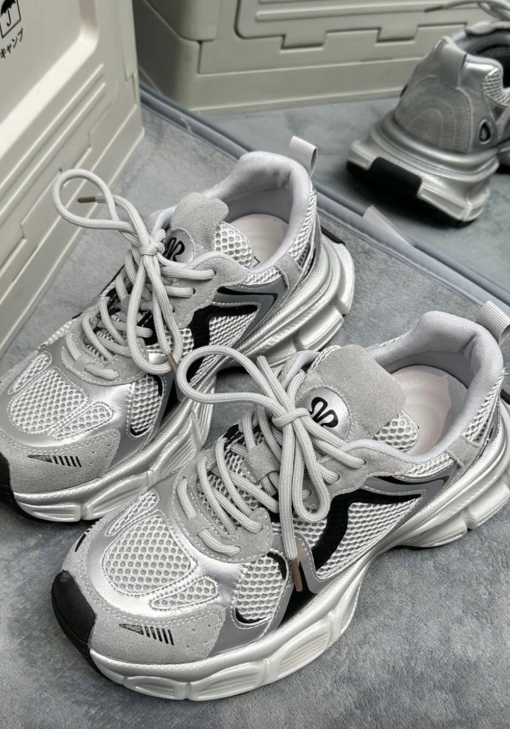 Metallic Mesh Sculpted-Sole Runner Sneakers - View 4