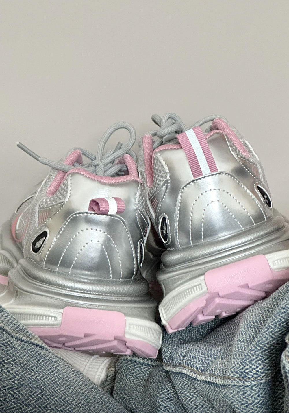 Metallic Mesh Sculpted-Sole Runner Sneakers - View 24