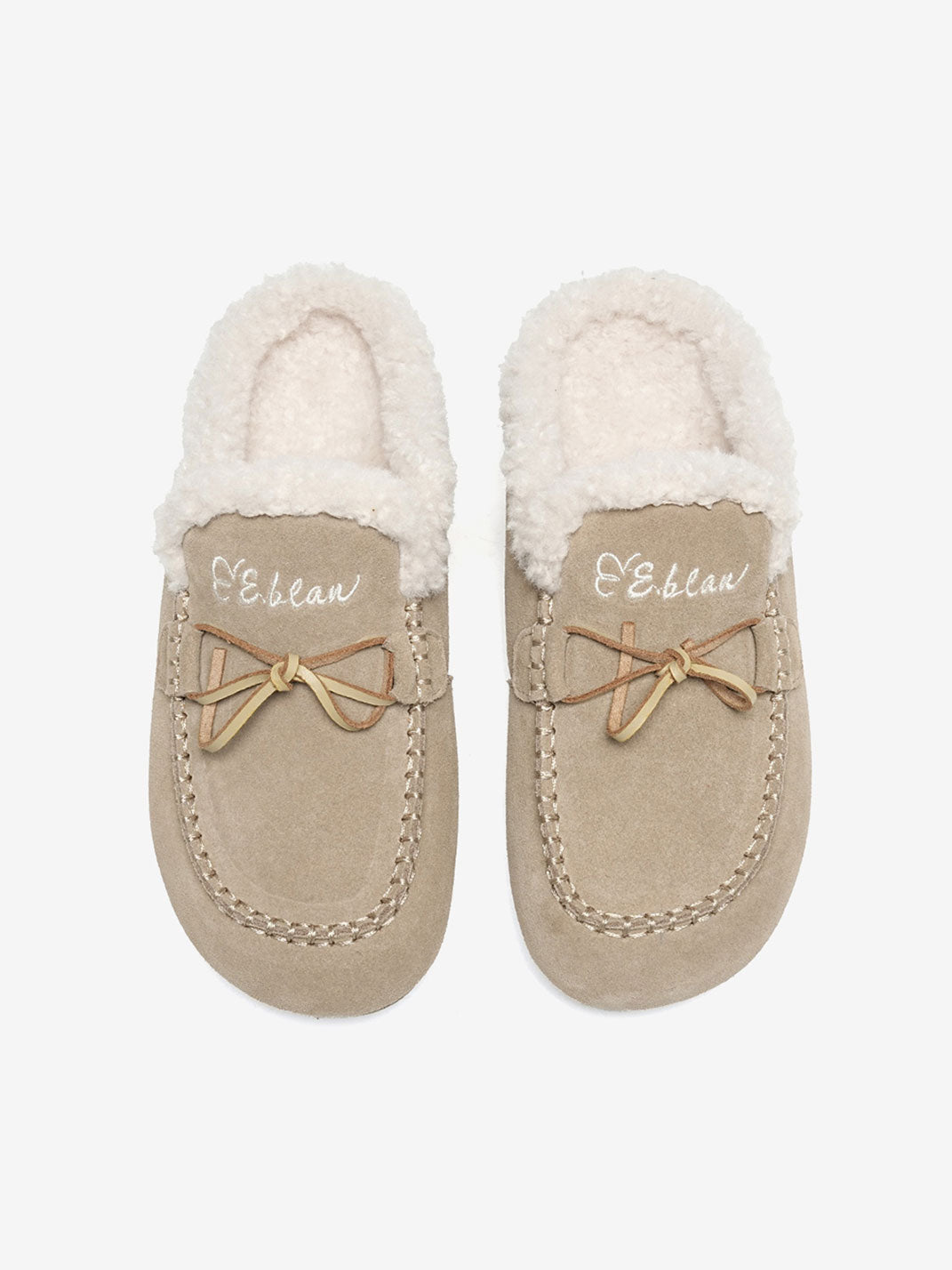Plush-Lined Suede Moccasin Slippers - View 8