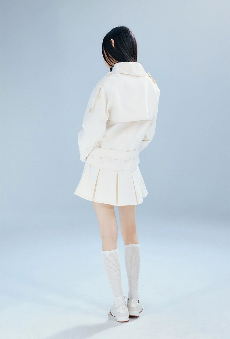 Double-Breasted Belted Trench Coat