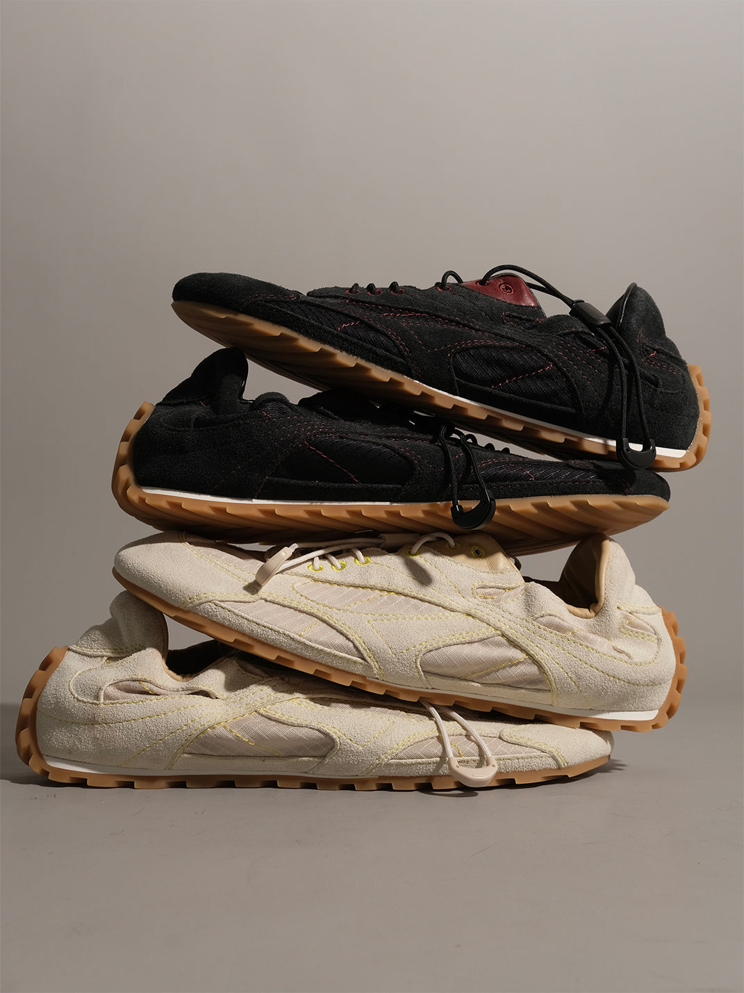 Paneled Nubuck Low-Profile Trainers - View 17