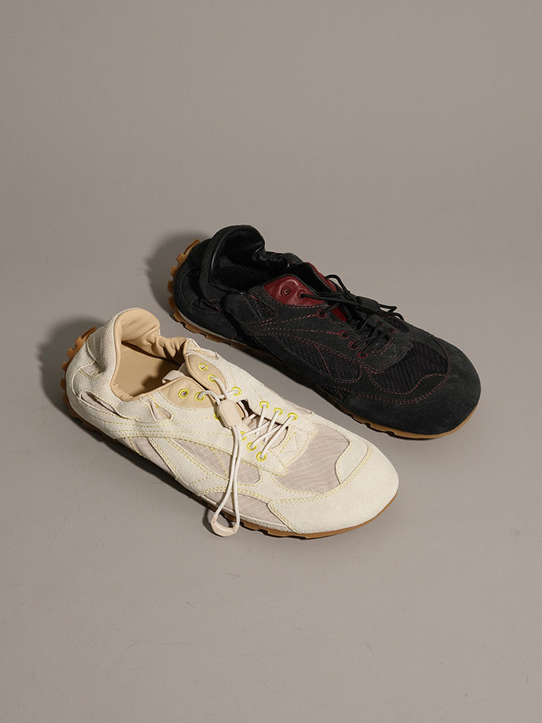 Paneled Nubuck Low-Profile Trainers - View 19