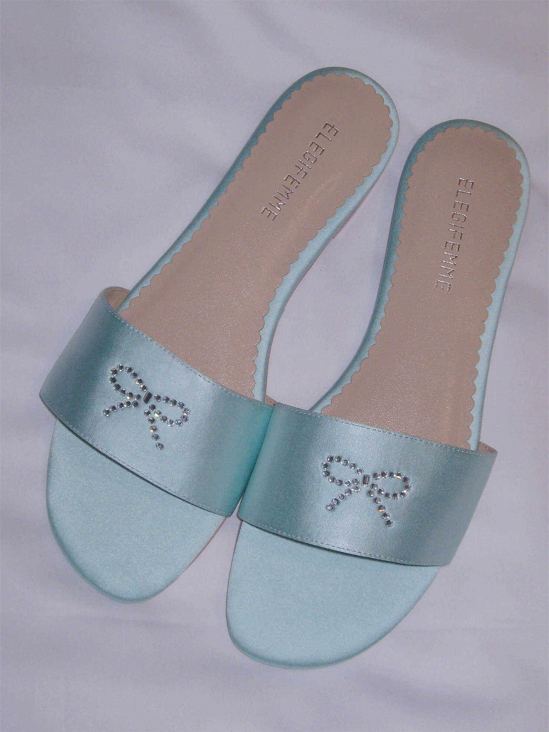 Rhinestone Bow Pastel Slide Sandals - View 9