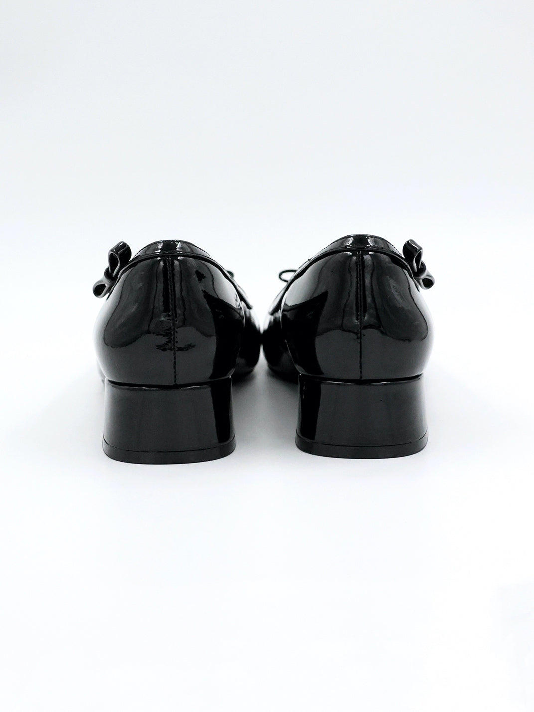 Black Patent Buckle Mid-Heel Pumps - View 9