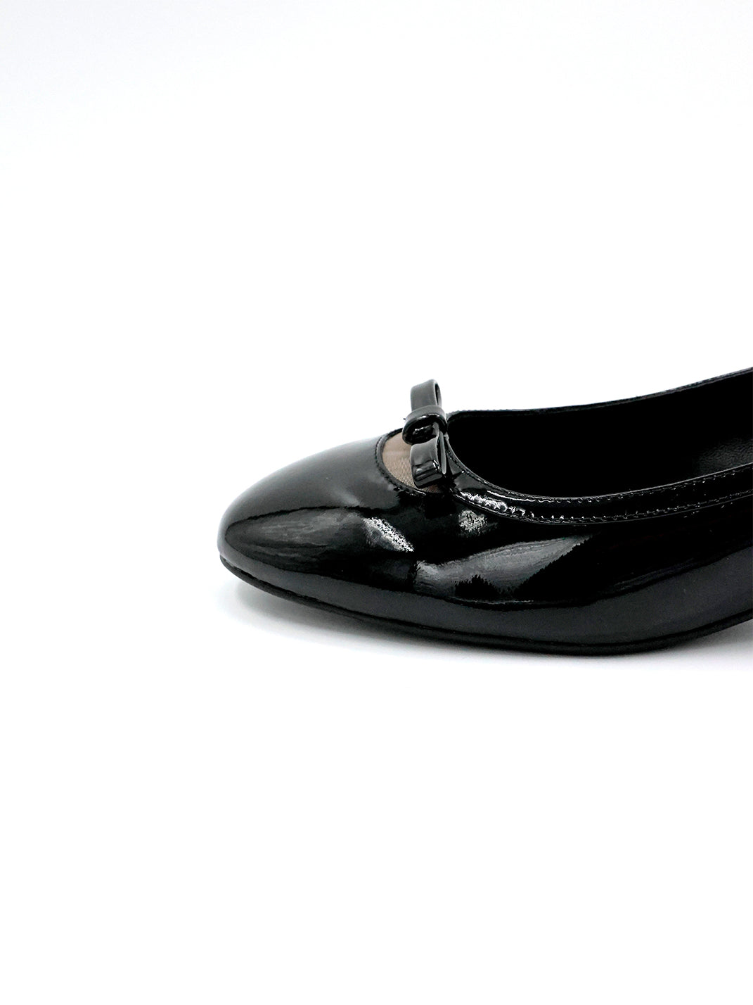 Black Patent Buckle Mid-Heel Pumps - View 10
