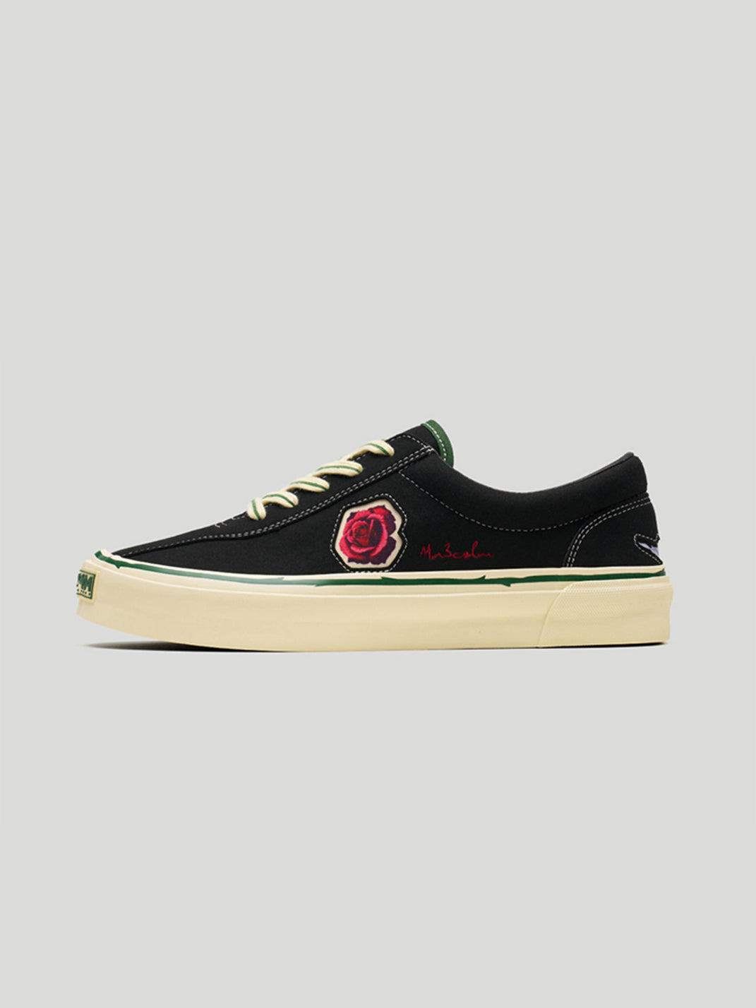 Rose-Embroidered Low-Top Skate Shoes