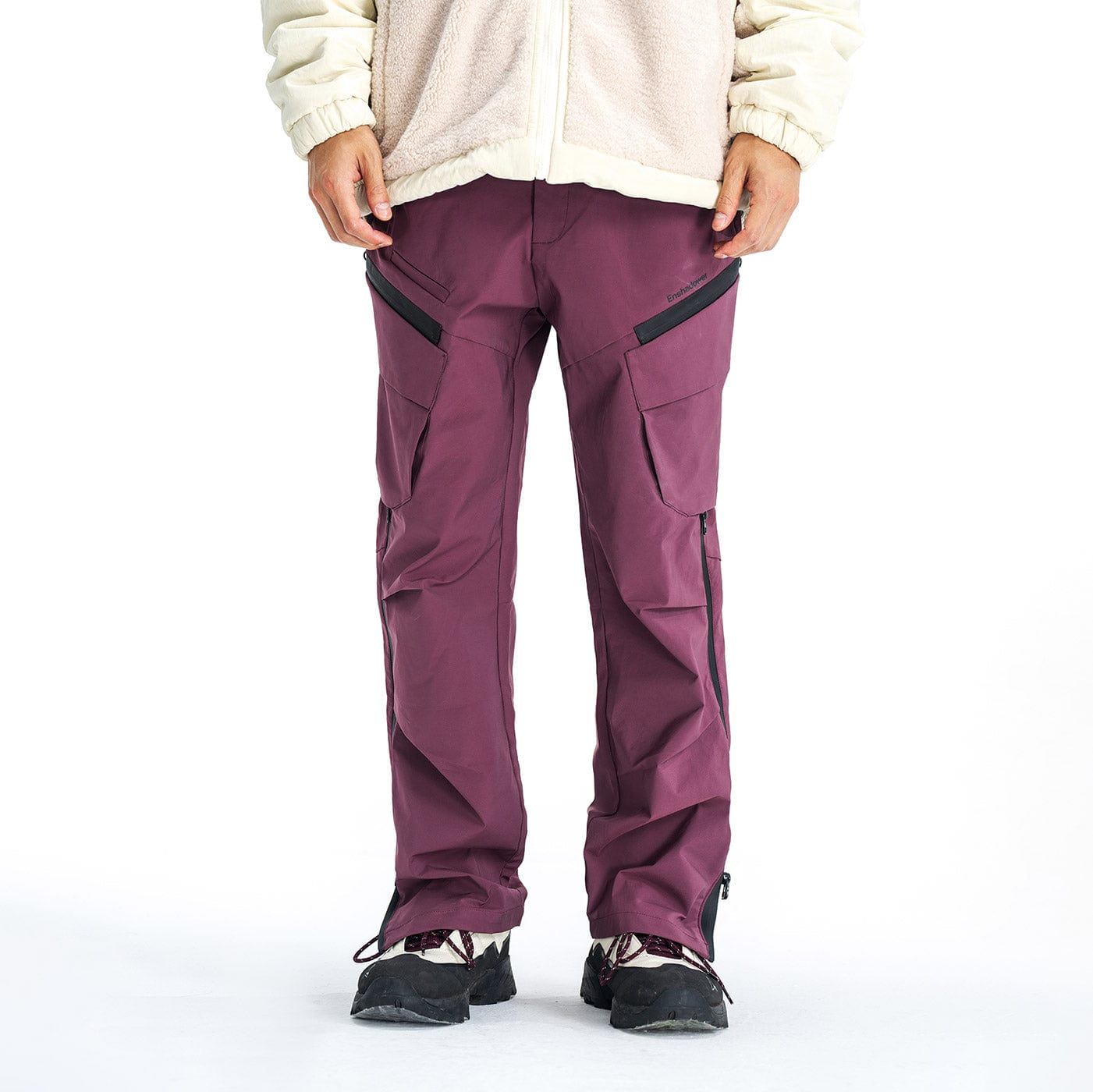 Pantalones de esquí de carga arrugados a prueba de agua