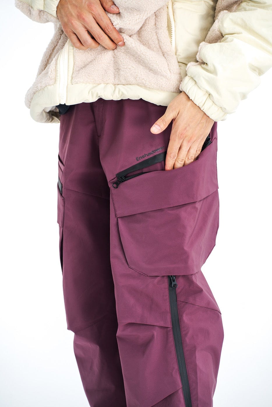 Pantalones de esquí de carga arrugados a prueba de agua