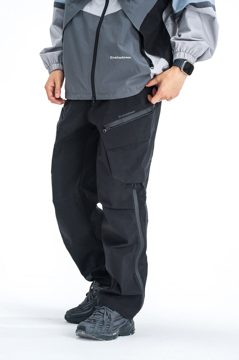 Pantalones de esquí de carga arrugados a prueba de agua
