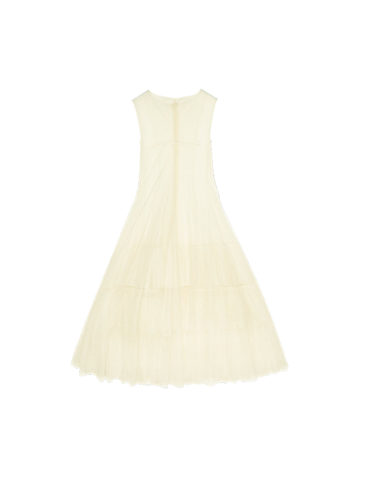 Sheer Tulle Tiered Dress