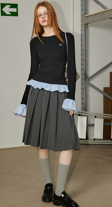 Fake Two-piece Long Sleeve T-shirt