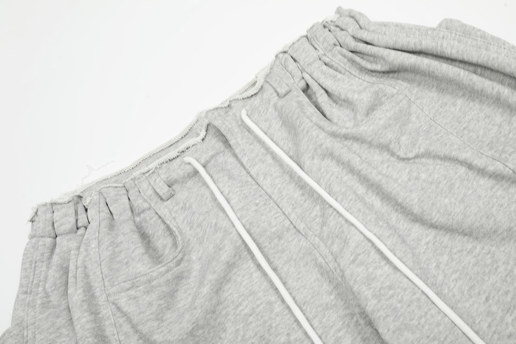Middle Spliced Wide-Leg Drawstring Sweatpants