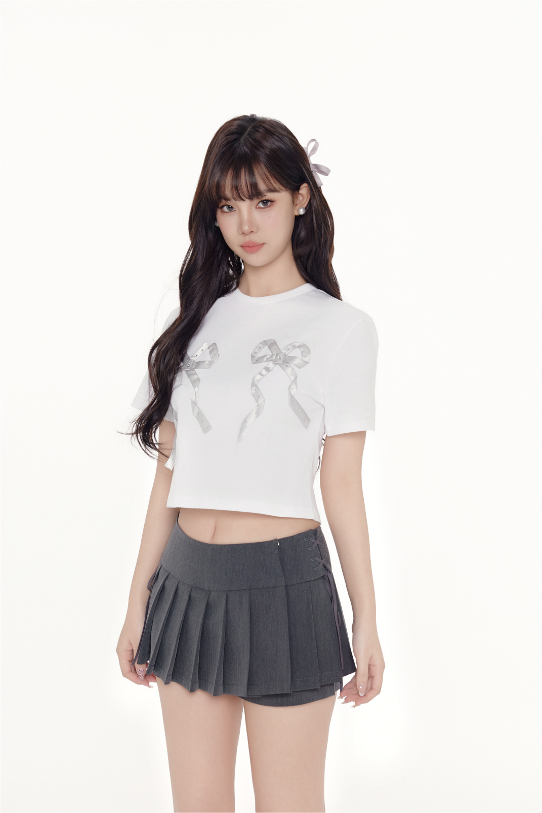 Bow Print Crop Top
