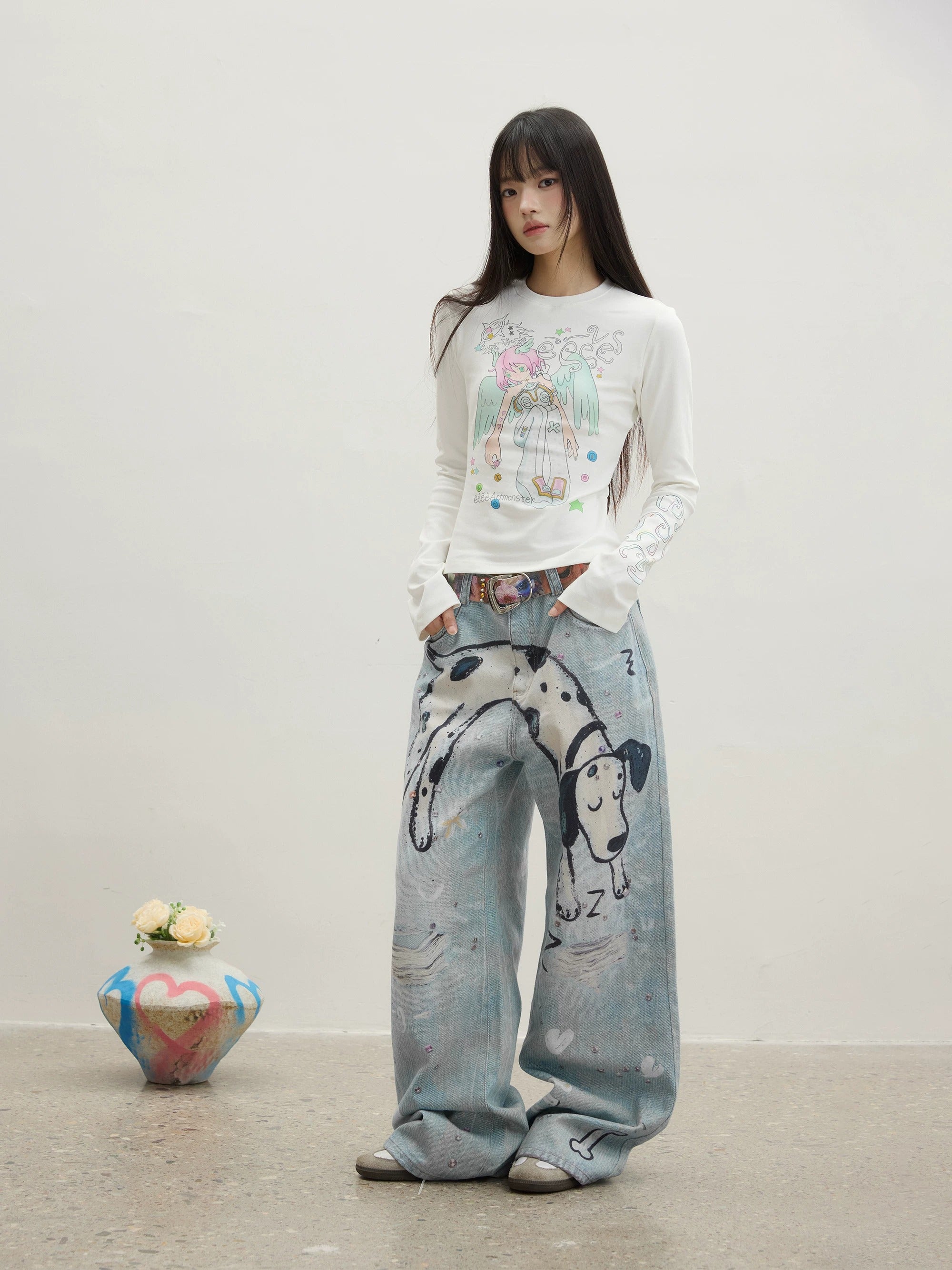 Dalmatian Dream Straight-Leg Jeans